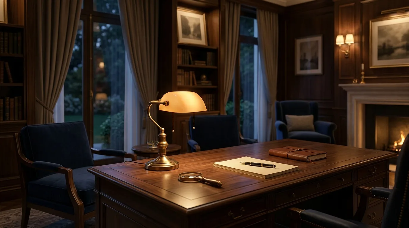 Premium home study at night